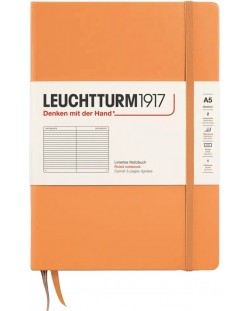 Тефтер Leuchtturm1917 New Colours - А5, линиран, Apricot, твърди корици