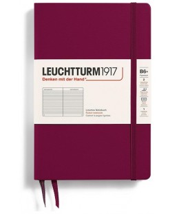 Тефтер Leuchtturm1917 Paperback - B6+, червен, линиран, твърди корици
