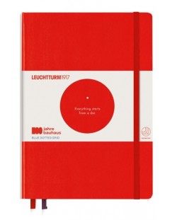 Тефтер Leuchtturm1917 Bauhaus 100 - А5, червен, страници на точки