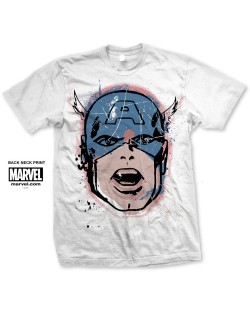 Тениска Rock Off Marvel Comics - Captain America Big Head Distressed