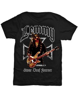 Тениска Rock Off Lemmy - Iron Cross Stone Deaf Forever