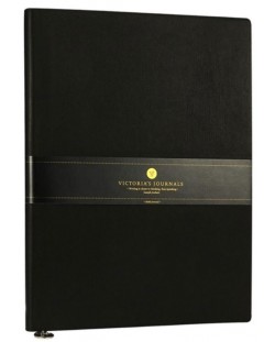 Тефтер Victoria's Journals Smyth Flexy - Черен, пластична корица, 96 листа, А5