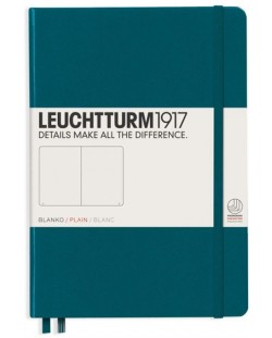 Тефтер Leuchtturm1917 - А5, бели страници, Pacific Green