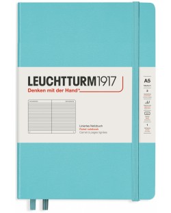 Тефтер Leuchtturm1917 Rising Colors - А5, линиран, Aquamarine