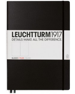 Тефтер Leuchtturm1917 Master Classic - А4+, бели страници, черен