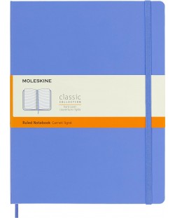 Тефтер с твърди корици Moleskine Classic Ruled XL - Hydrangea Blue, редове