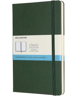 Тефтер с твърди корици Moleskine Classic Dotted - Зелен, страници на точки