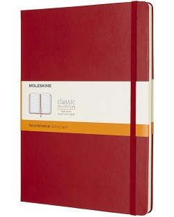 Тефтер с твърди корици Moleskine Classic Ruled XL - Червен, линирани листове