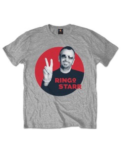 Тениска Rock Off Ringo Starr - Peace Red Circle