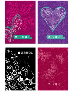 Тетрадка Gabol - Cool collection, A5, 40 листа, широки редове, за момичета, асортимент