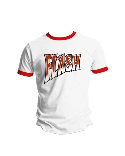 Тениска Rock Off Queen - Flash White & Red Ringer