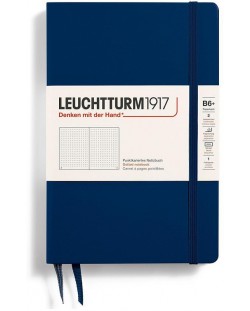 Тефтер Leuchtturm1917 Paperback - B6+, тъмносин, страници на точки, твърди корици