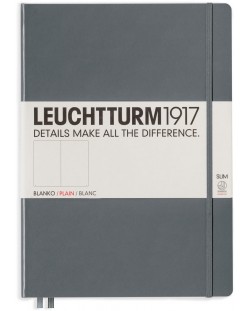 Тефтер Leuchtturm1917 Master Slim - А4+, бели страници, Anthracite