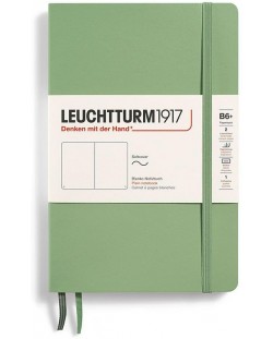 Тефтер Leuchtturm1917 Paperback - B6+, светлозелен, бели листове, меки корици