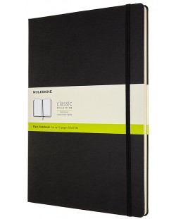 Тефтер с твърди корици Moleskine Classic Plain формат А4 - Черен, бели листове