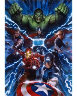 Метален постер Displate Marvel: Avengers - Team