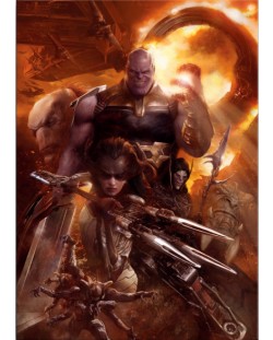 Метален постер Displate - Avengers Infinity War I - Thanos and Cull Obsidian