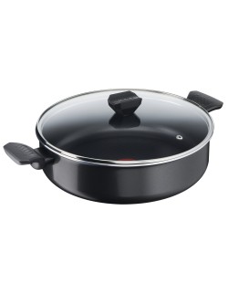 Тиган с капак Tefal - Simply Clean B5677253, 28cm, черен