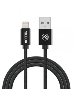 Кабел Tellur - TLL155342, USB-A/Lightning, 2 m, черен