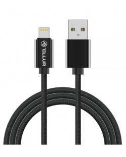 Кабел Tellur - TLL155382, USB-A/Lightning, 1 m, черен