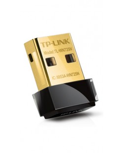 Нано адаптер TP LINK TL-WN725N, USB, Realtek, 2.4Ghz, 802.11n/g/b