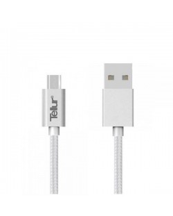 Кабел Tellur - USB/Micro USB, 1 m, сребрист