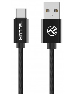 Кабел Tellur - TLL155332, USB/Type-C, 2 m, черен