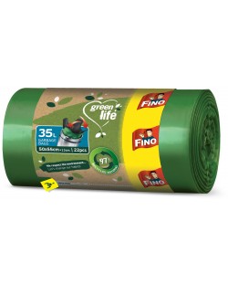 Торби за отпадъци Fino - Green Life Easy pack, 35 L, 22 броя, зелени