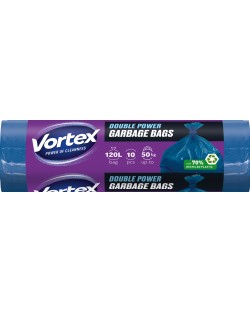 Торби за отпадъци Vortex - Ultra Strong, 120 l, 10 броя, двупластови