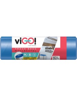 Торби за отпадъци viGО! - Standard, 60 l, 28 броя, сини