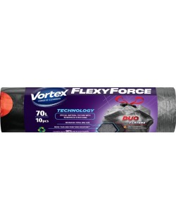 Торби за отпадъци Vortex - Flexy Force, 70 l, 10 броя