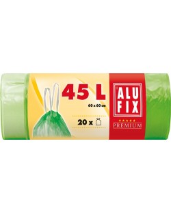 Торби за отпадъци с връзки ALUFIX - 45 l, 20 броя, зелени