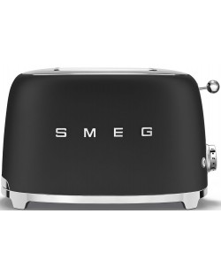 Тостер Smeg - TSF01BLMEU 50's Style, 950W, 6 степени, черен мат