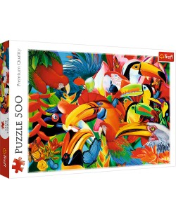 Пъзел Trefl от 500 части - Пъстроцветни птици, Греъм Стивънсън