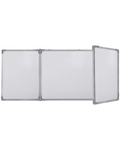 Тройна бяла дъска с алуминиева рамка Top Office - 120 x 480 cm