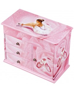 Mузикална кутия за бижута Trousselier - с чекмеджета и фигура на балерина