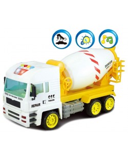 Детска играчка Yifeng Truck City - Фрикционен бетоновоз, със звук и светлина