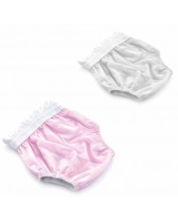 Тренировъчни гащи BabyJem - 2 броя, розово и бяло