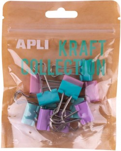 Цветни метални щипки Apli Kraft Collection - 19 mm, 12 броя