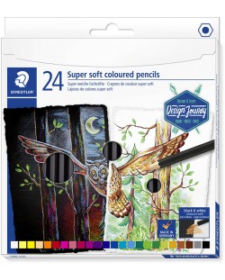 Цветни моливи Staedtler DJ - Super soft, 24 цвята