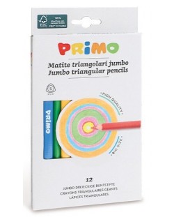 Цветни моливи Primo Maxi - Триъгълни, 12 броя