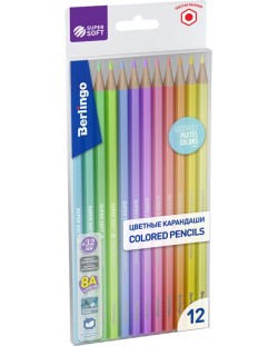 Цветни моливи Berlingo SuperSoft - 12 пастелни цвята