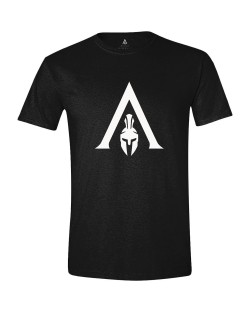 Тениска Timecity Assassin's Creed Odyssey - White Logo, черна