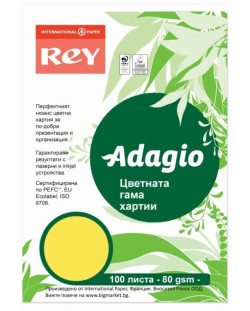 Цветна копирна хартия Rey Adagio - Citrus 58, A4, 80 g, 100 листа