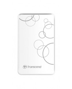Твърд диск Transcend - StoreJet A3, 2TB, външен, 2.5'', бял