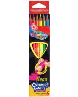 Цветни моливи Colorino Kids - 6 цвята, неон