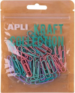 Цветни кламери Apli Kraft Collection - 80 броя