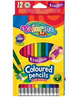 Цветни моливи Colorino Kids - 12 цвята, с гума