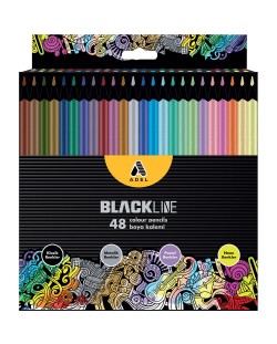 Цветни моливи Adel BlackLine - 48 цвята