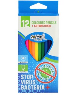 Цветни антибактериални моливи S. Cool - 12 цвята